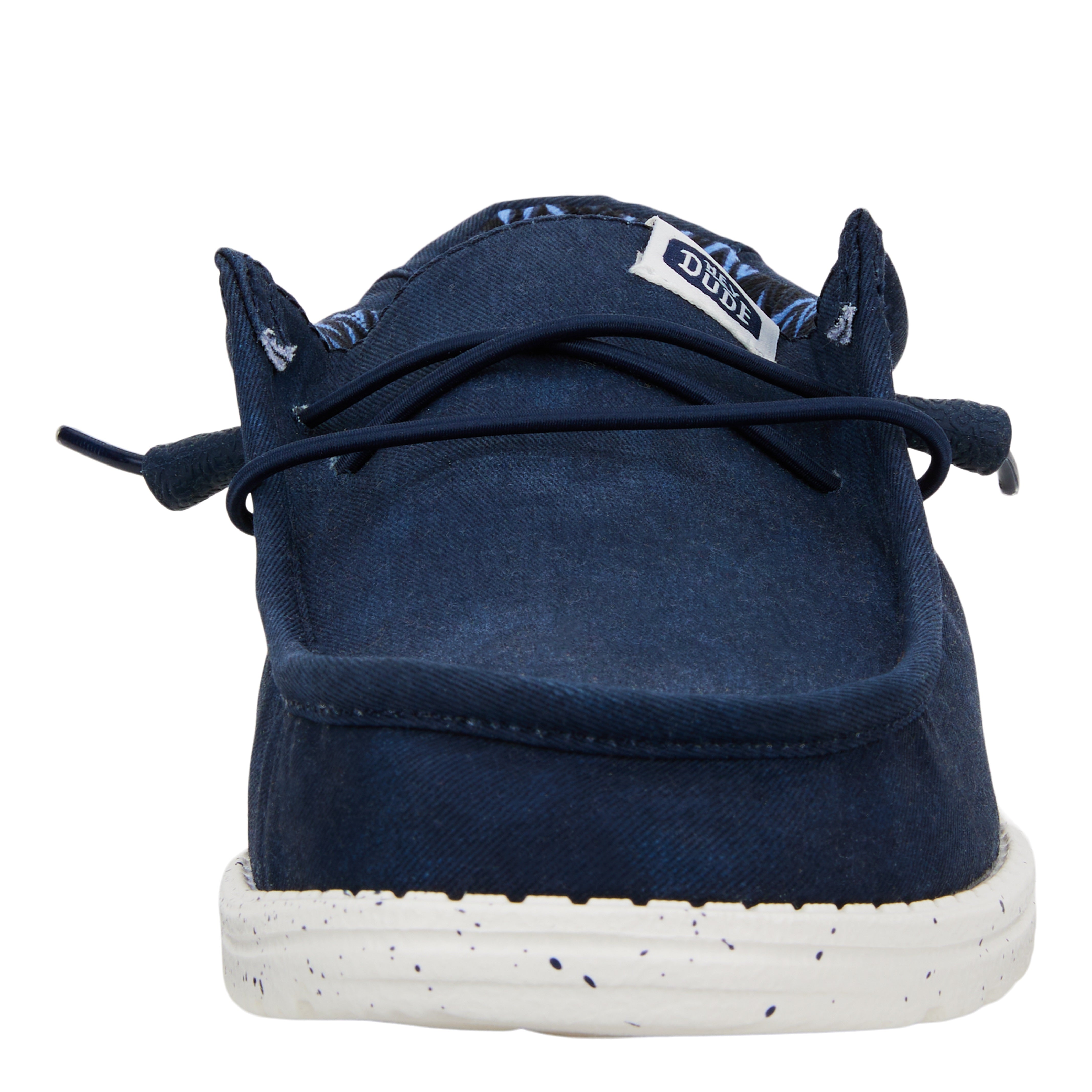 Comfortable Navy Canvas Shoes with Cushioned Collar | Wally Stretch