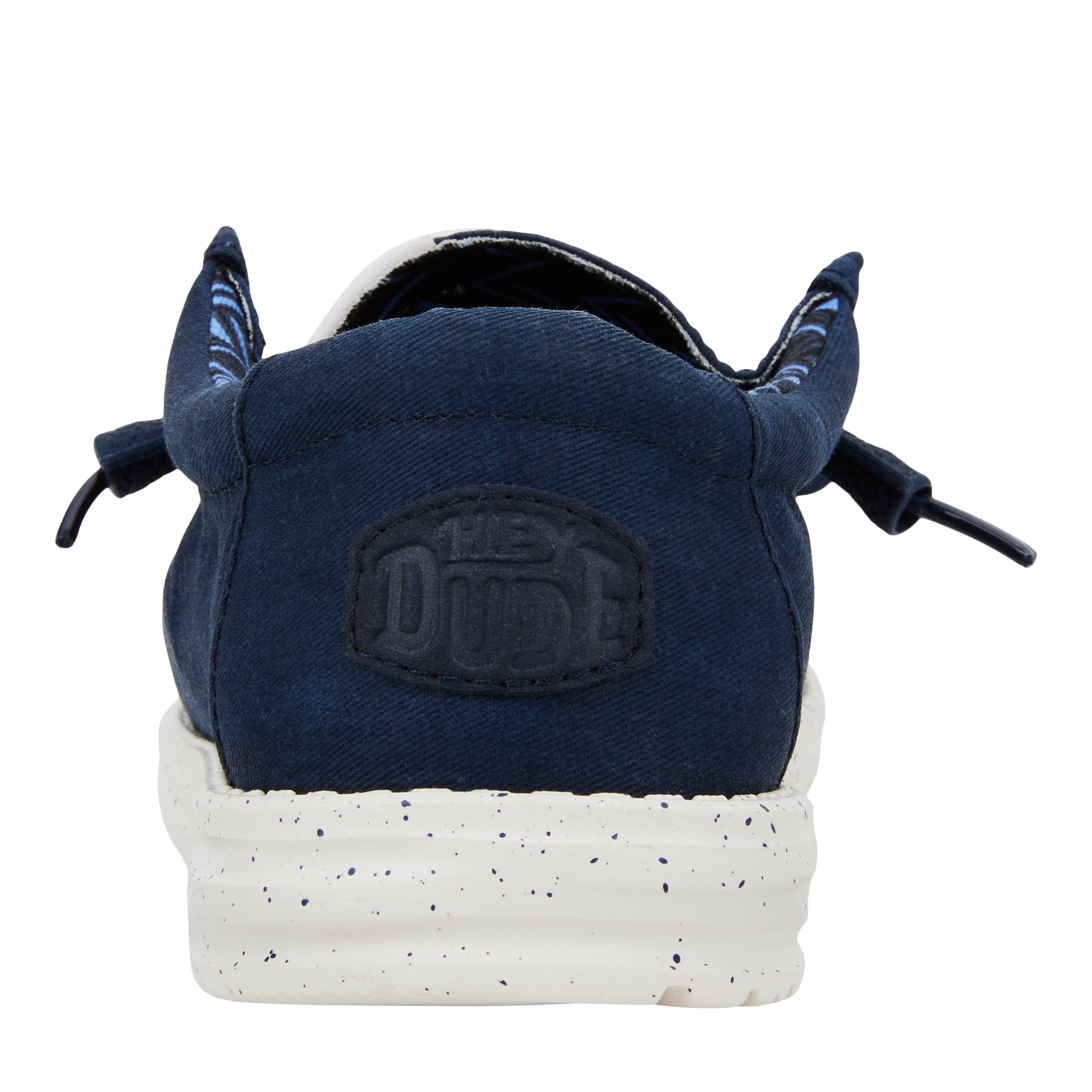 Comfortable Navy Canvas Shoes with Cushioned Collar | Wally Stretch