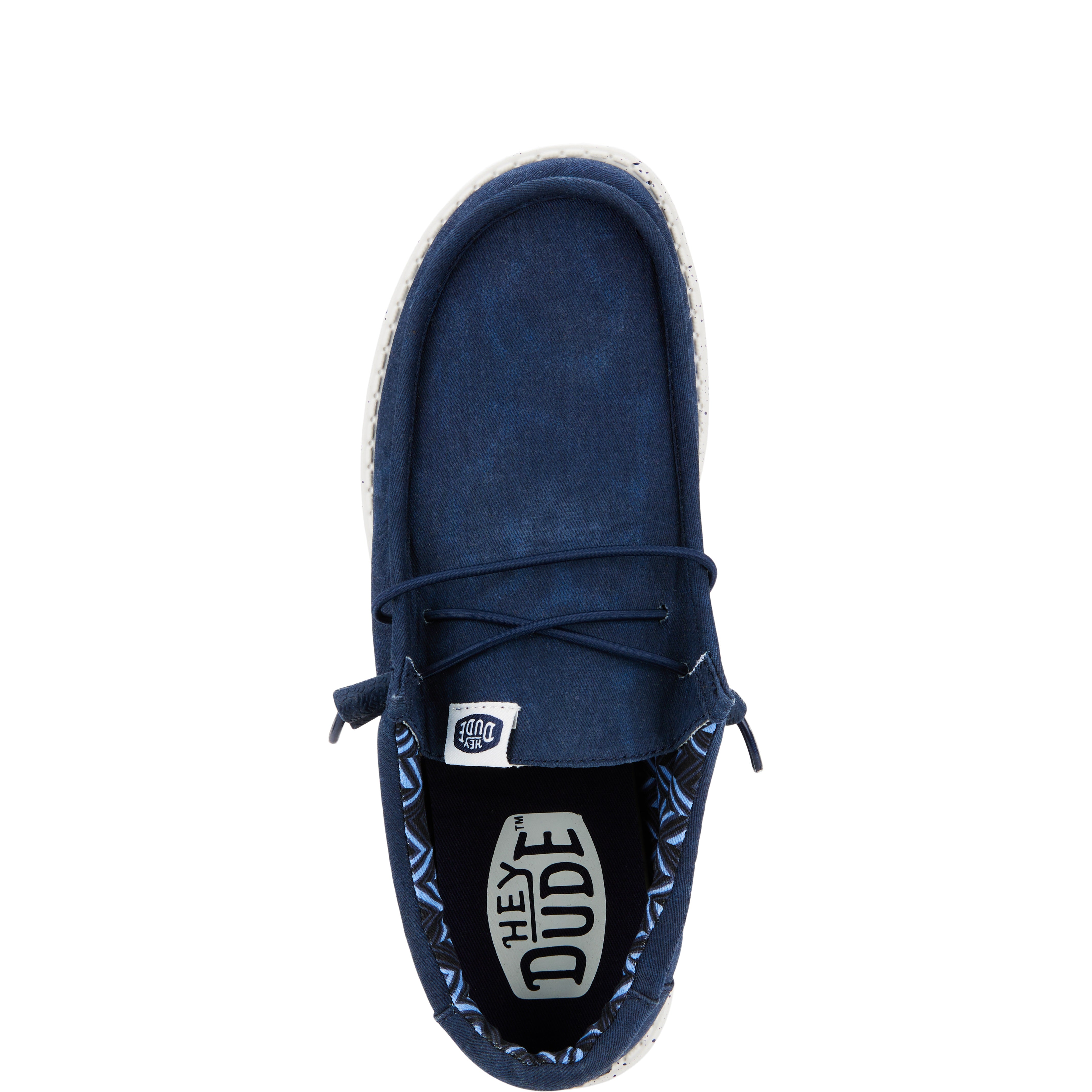 Comfortable Navy Canvas Shoes with Cushioned Collar | Wally Stretch
