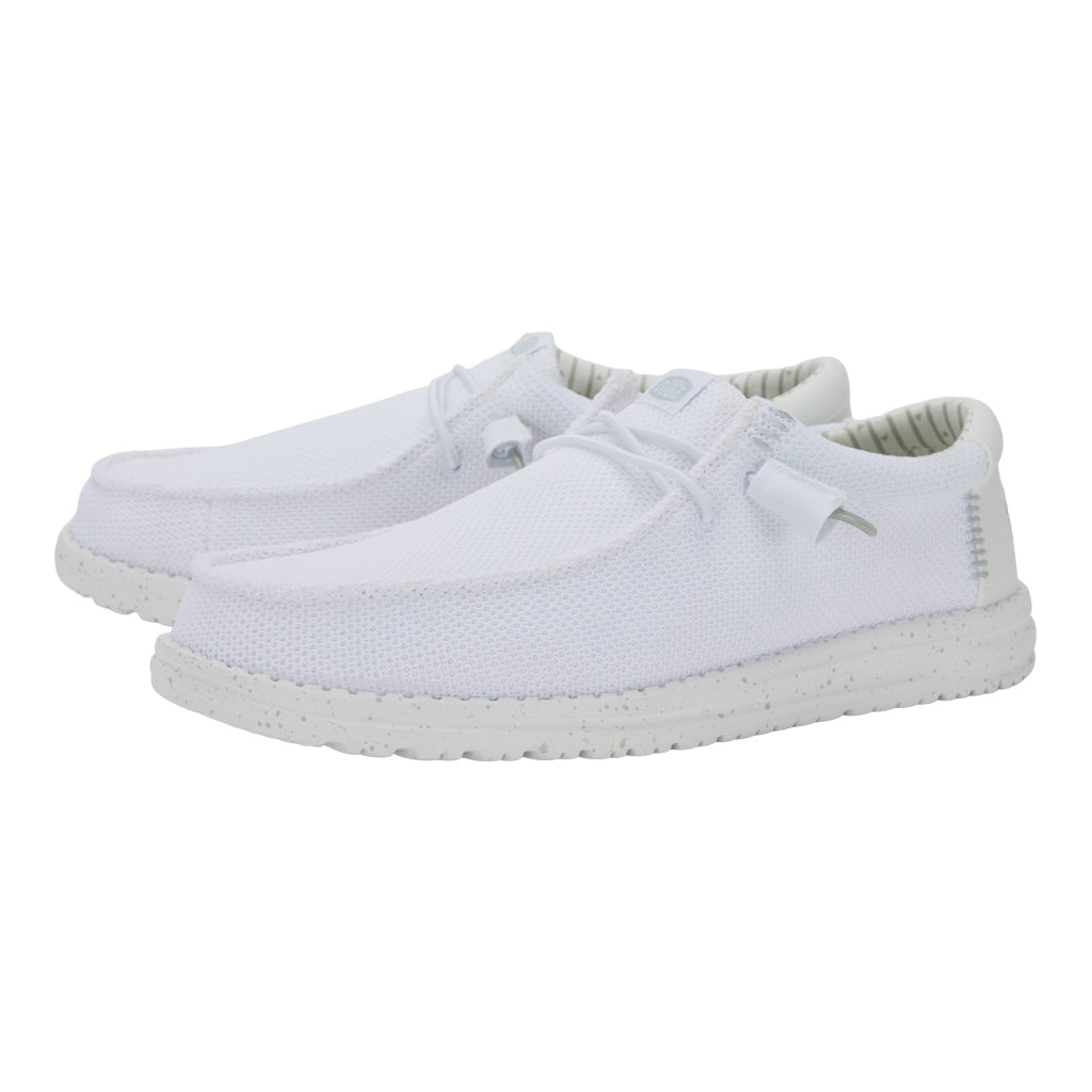 Breathable Stretch Knit Shoes for Men | Wally Sox White