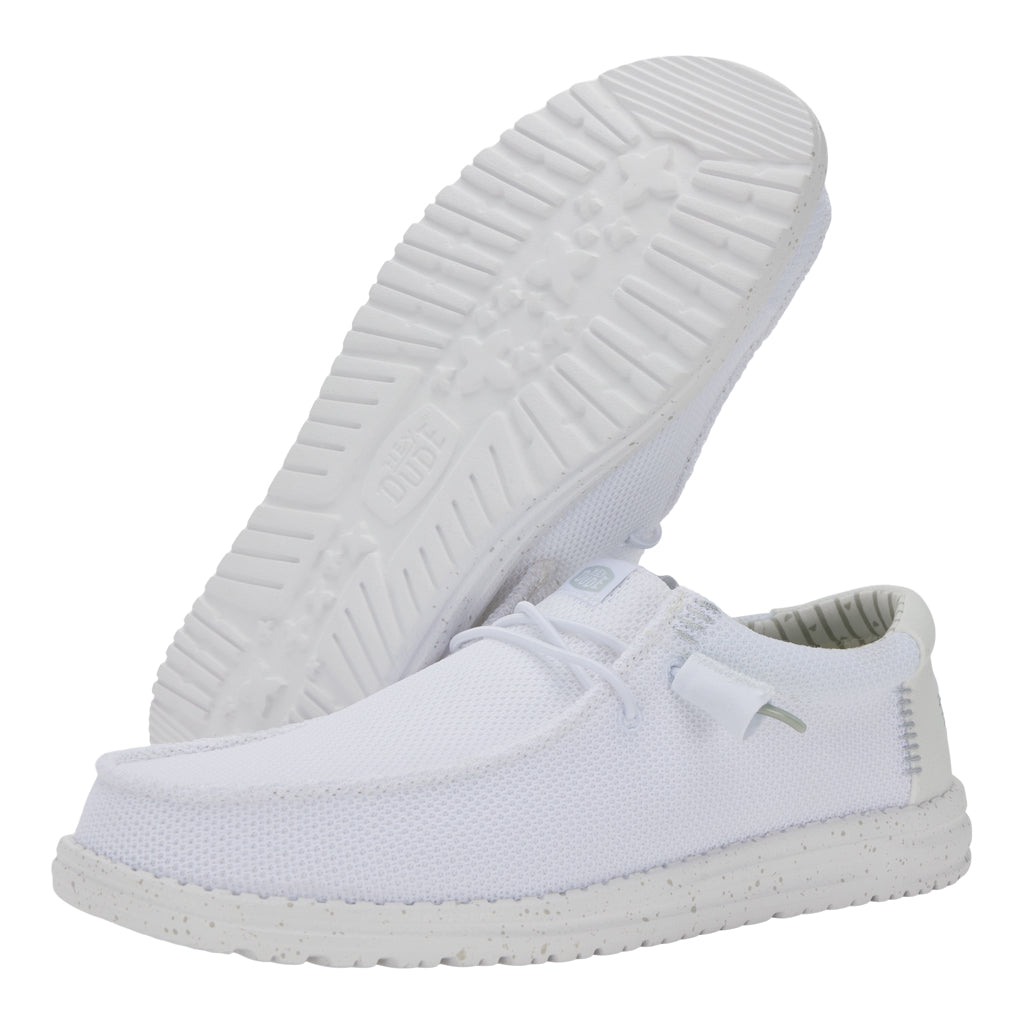 Breathable Stretch Knit Shoes for Men | Wally Sox White