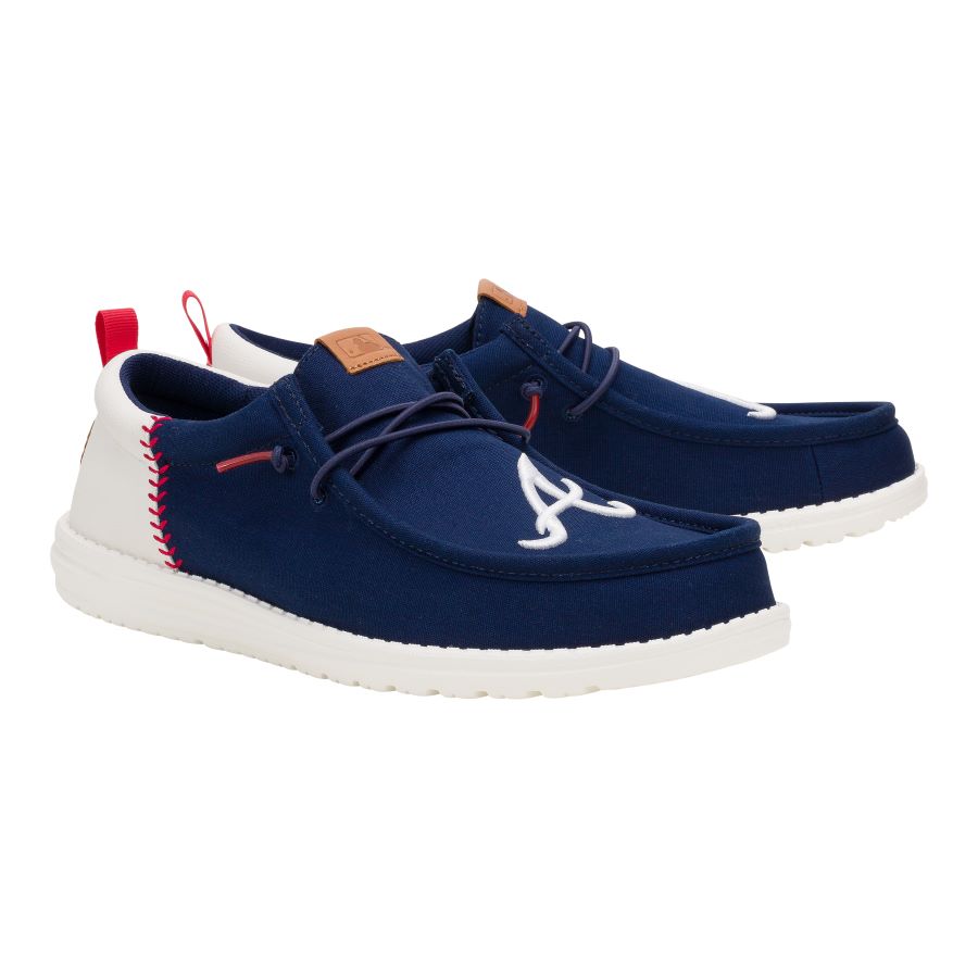 Braves Navy/White Baseball Shoes with Embroidery | Wally Funk
