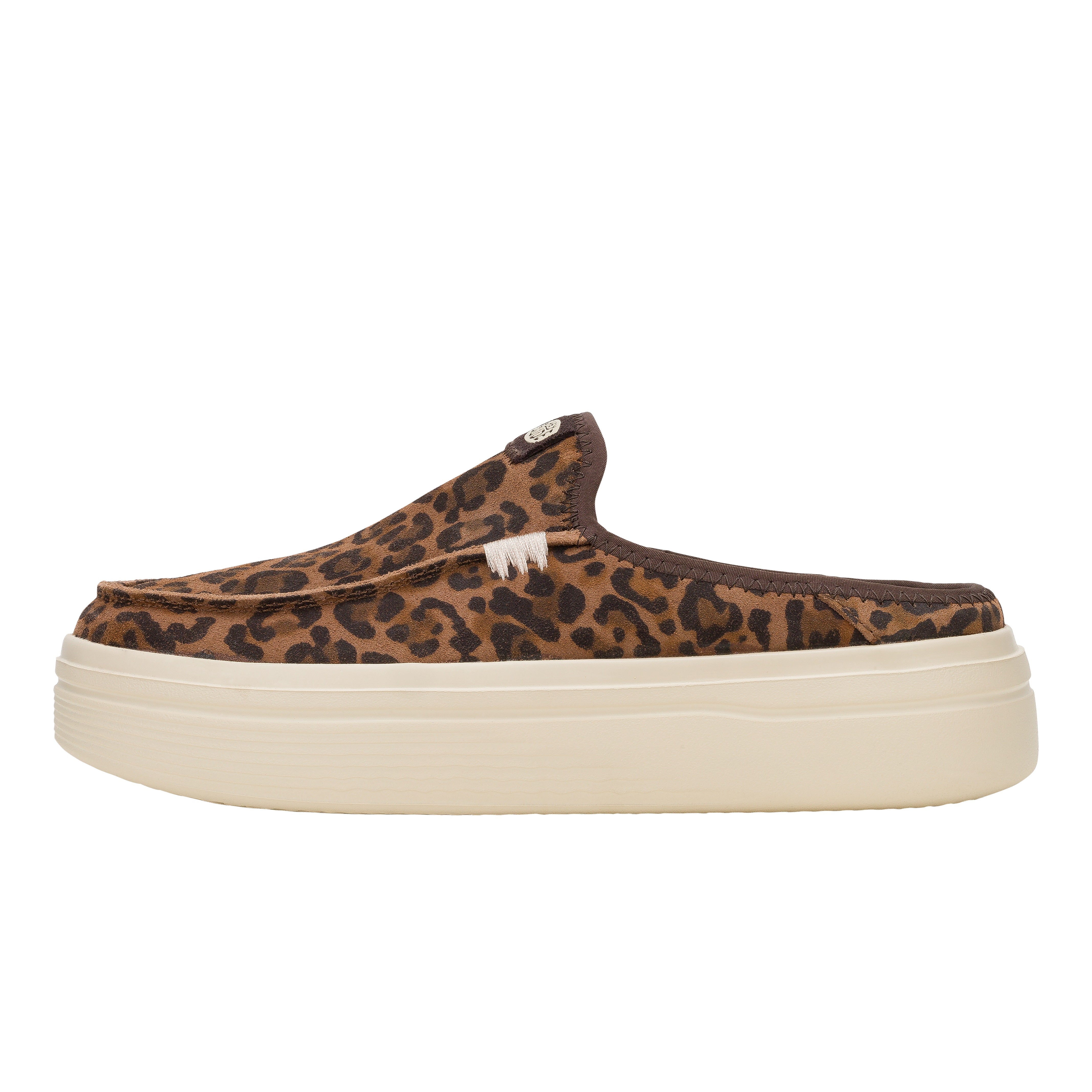 Brown Leopard Suede Platform Sandals with Raised Heel | Austin Lift Classic