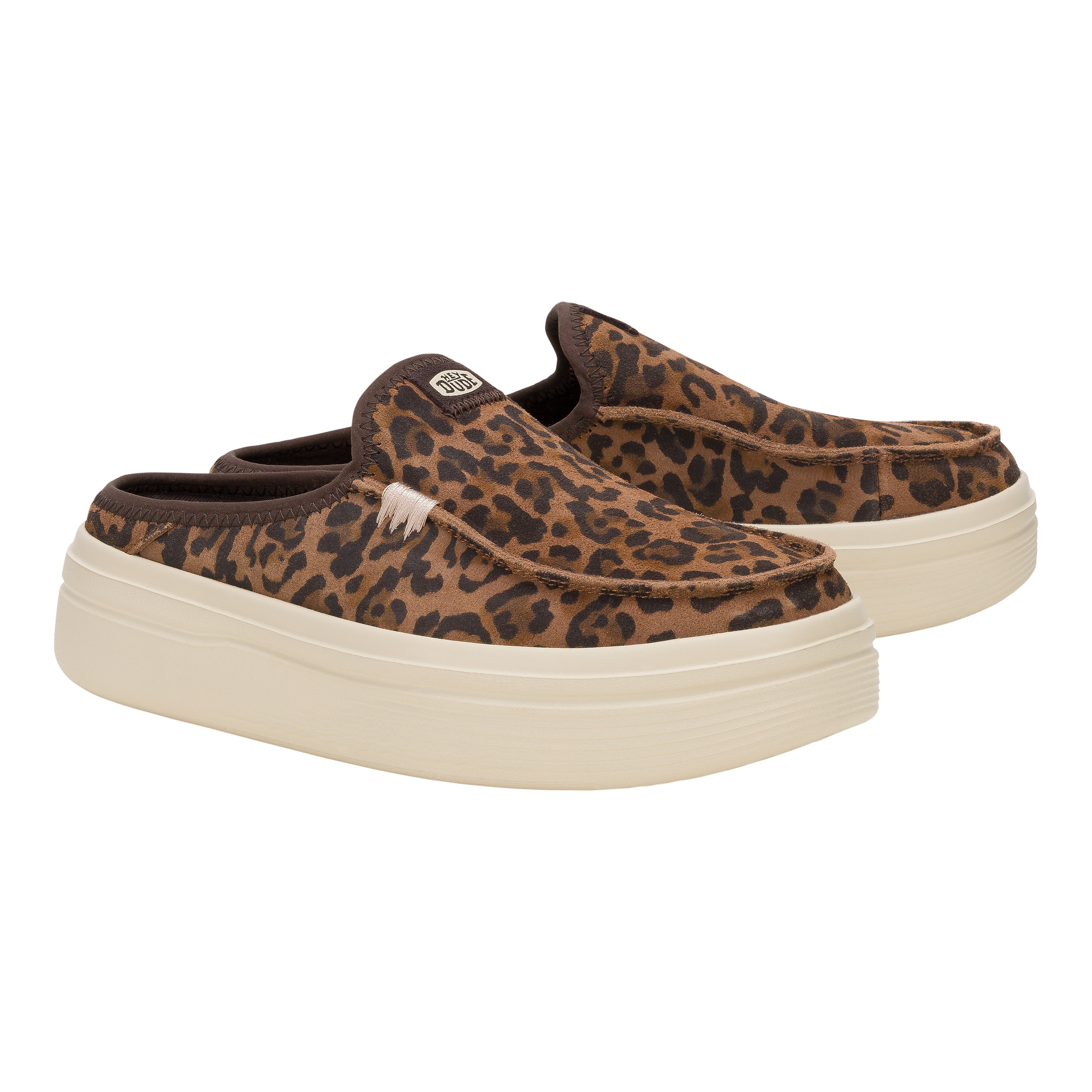 Brown Leopard Suede Platform Sandals with Raised Heel | Austin Lift Classic