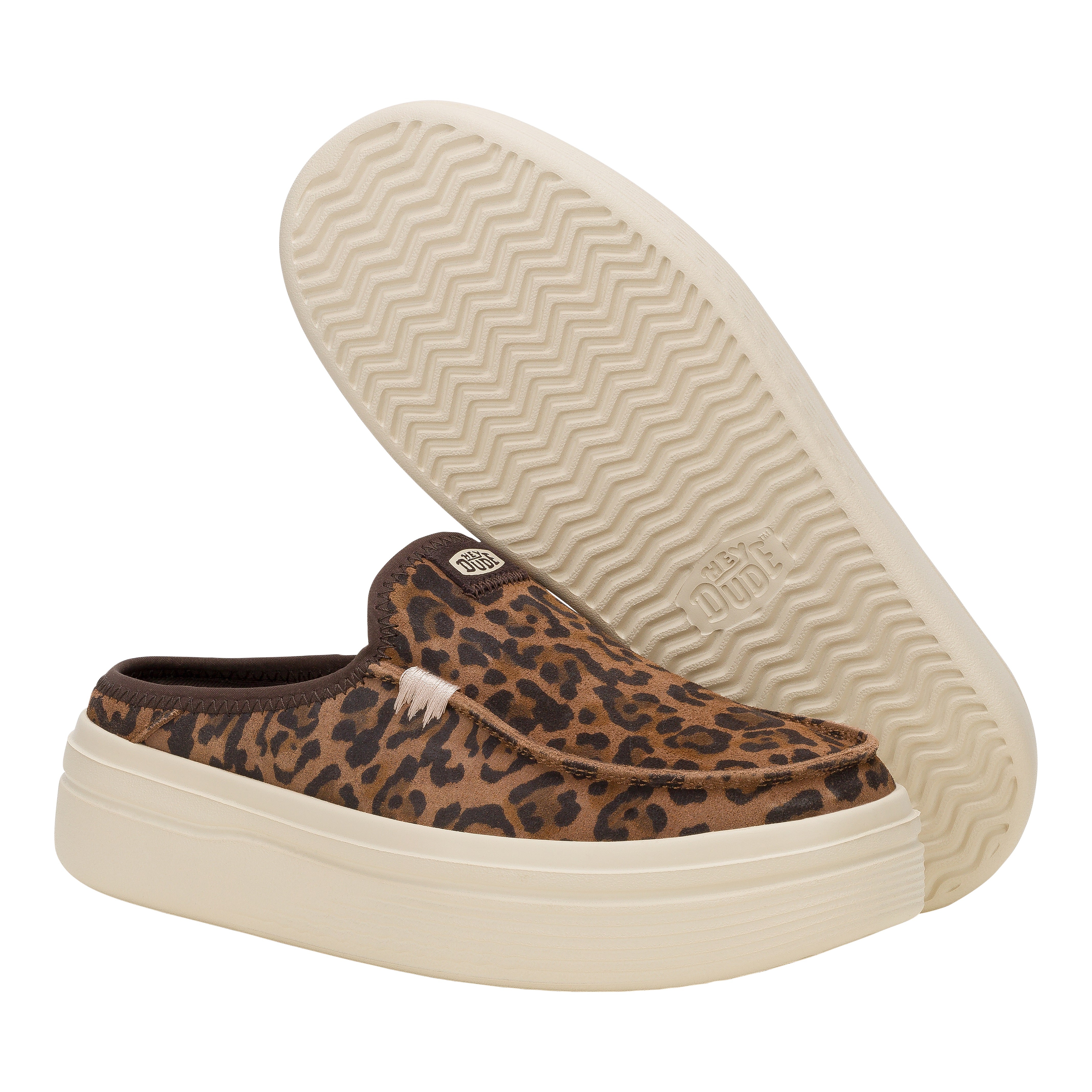 Brown Leopard Suede Platform Sandals with Raised Heel | Austin Lift Classic