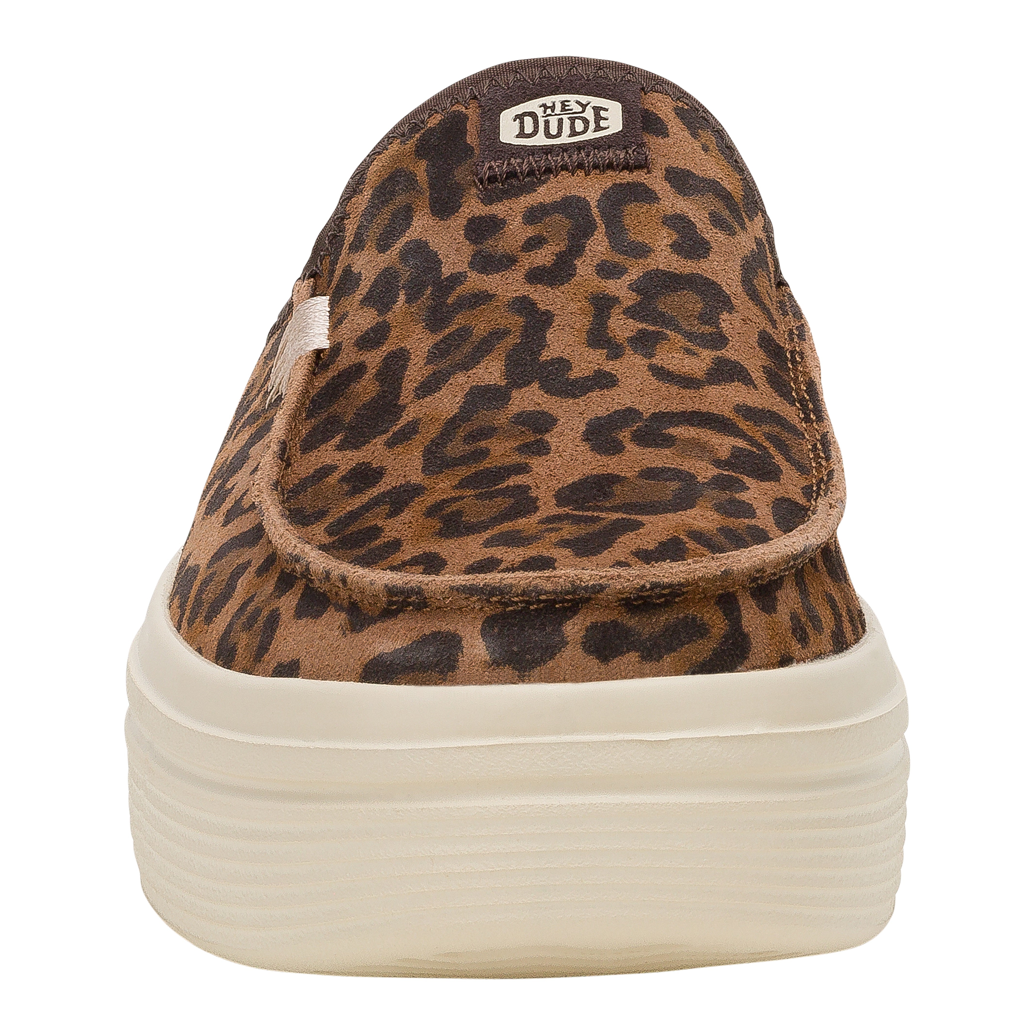 Brown Leopard Suede Platform Sandals with Raised Heel | Austin Lift Classic