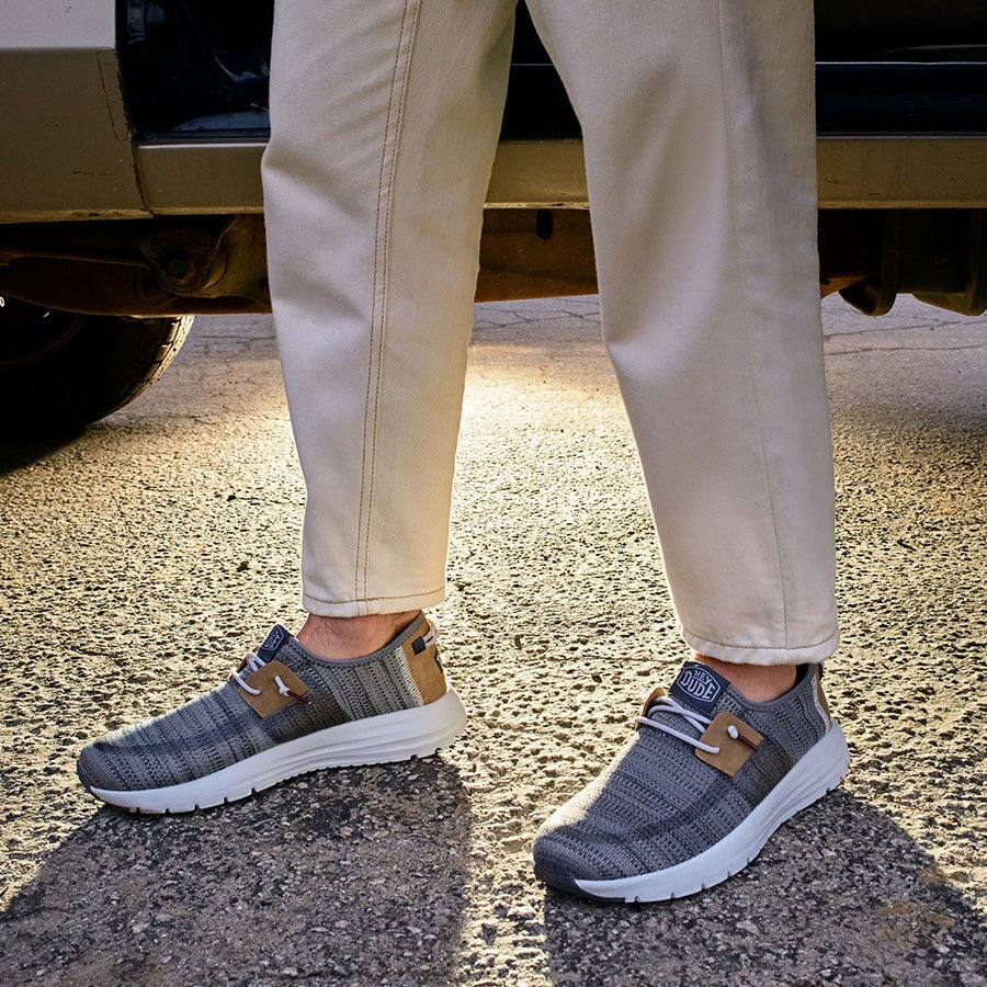 Stylish Grey Sneakers for Travel & Sport | Sirocco by HEYDUDE
