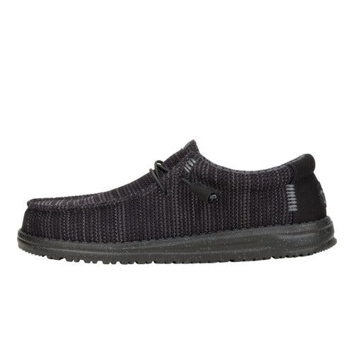 Wide Stretch Knit Shoes for Travel & Comfort | Wally Sox Black