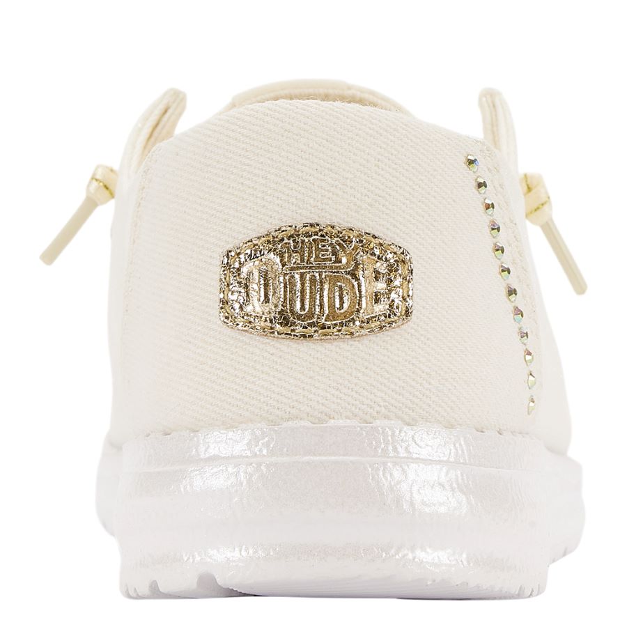 Glitter Slip-On Shoes for Travel with Rhinestone Heel | Wendy Stardust