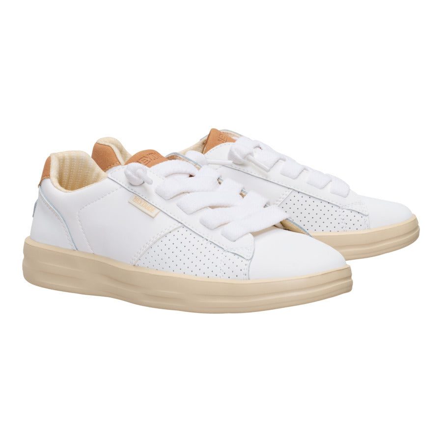 Classic Slip-On Sneakers for Women | Karina Duo White/Tan
