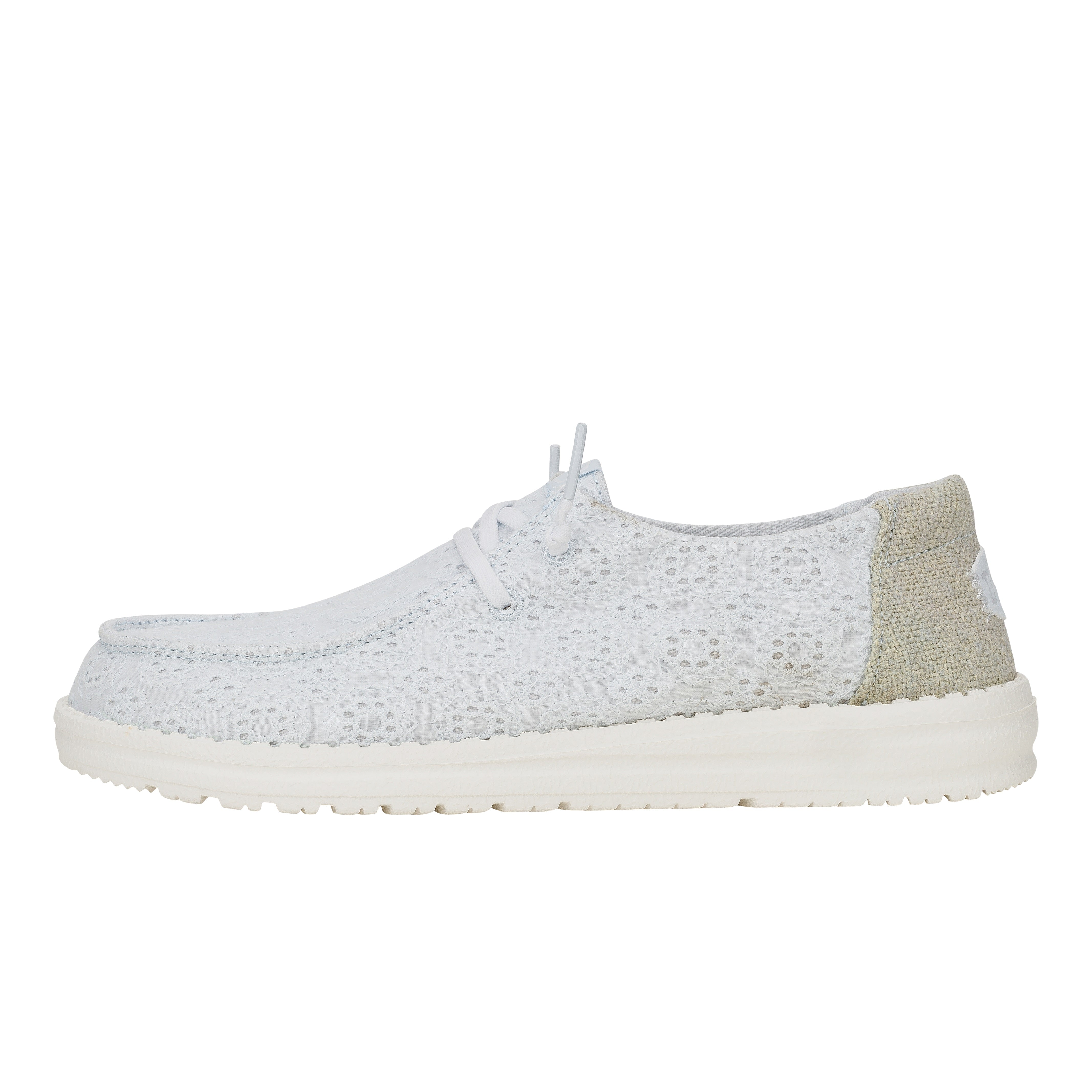 Comfortable Eyelet Summer Shoes with Elastic Laces | Wendy Ancient Blue