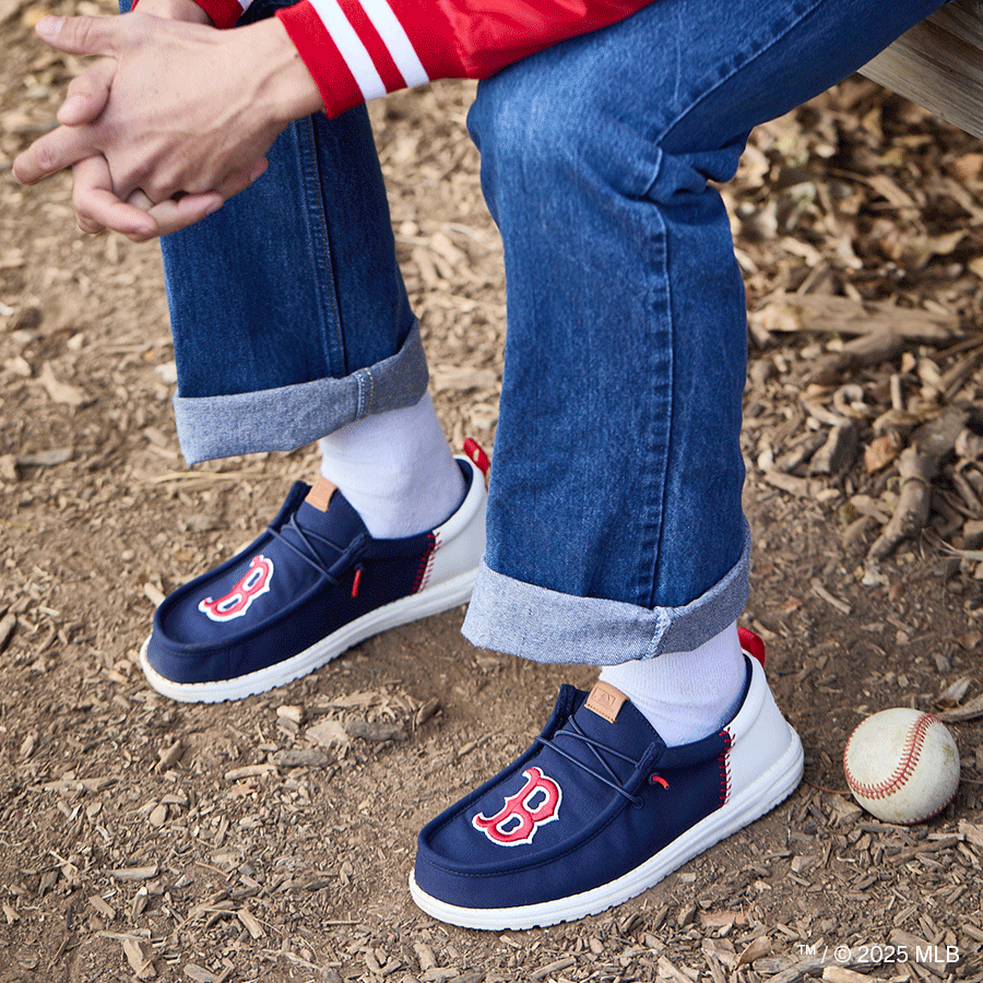 Red Sox Navy/White Wally Funk Sneakers | MLB Baseball Shoes