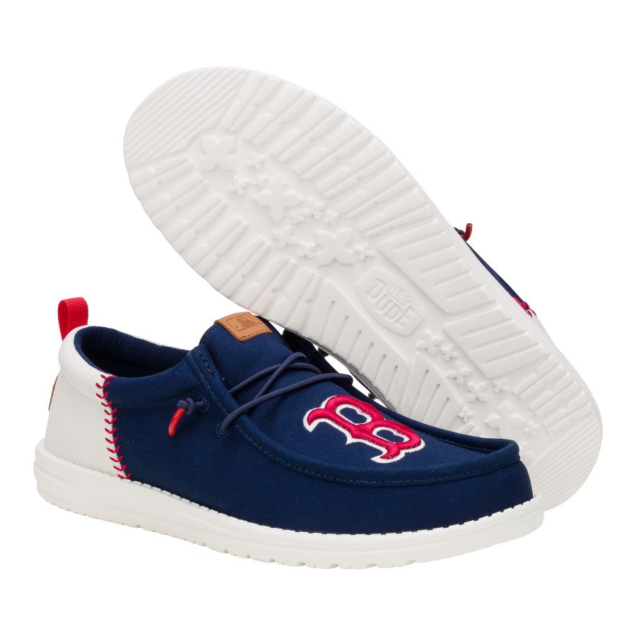 Red Sox Navy/White Wally Funk Sneakers | MLB Baseball Shoes