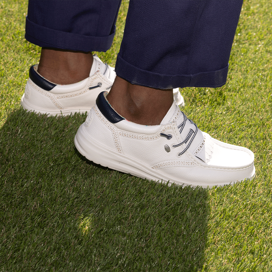 Classic White & Navy Golf Blazer for Men | Wally Golf