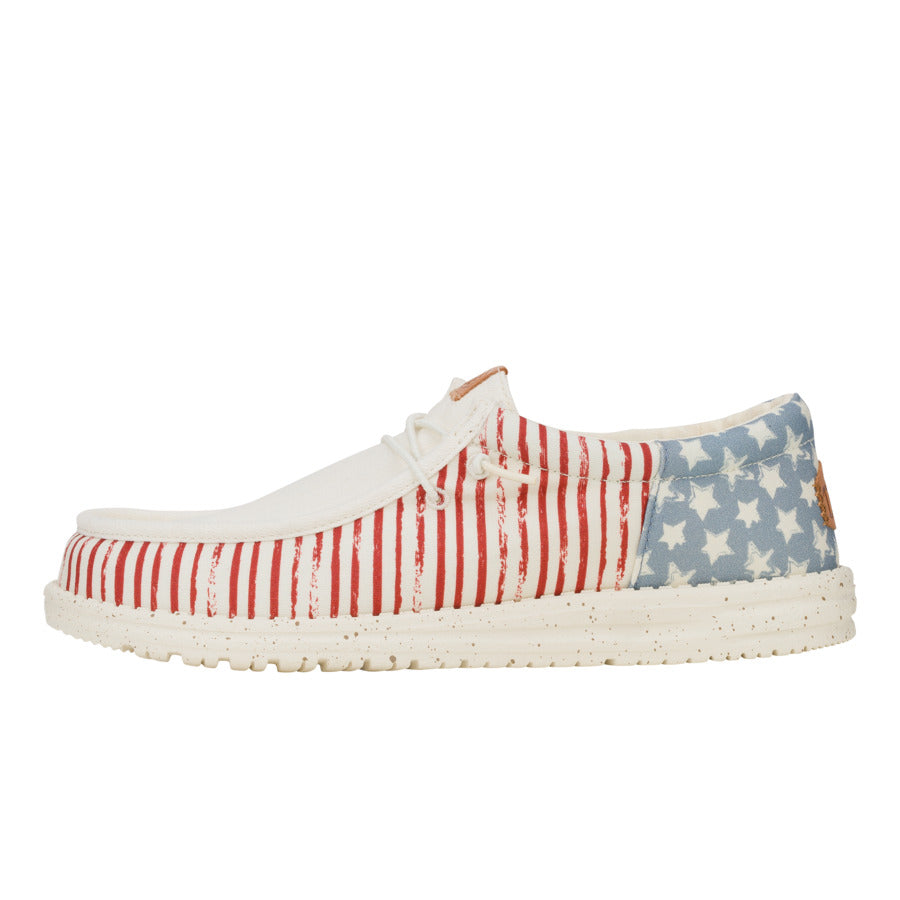 Americana Stars Sneakers with Elastic Laces & Removable Insole | Wally Funk
