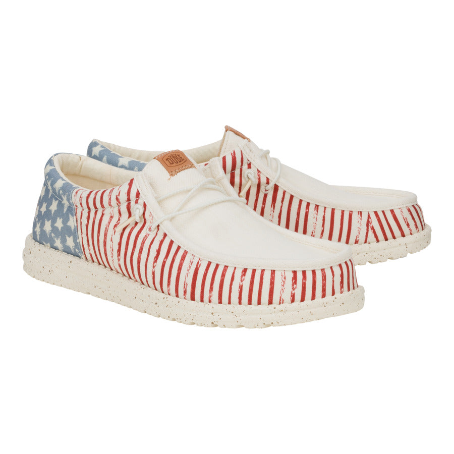 Americana Stars Sneakers with Elastic Laces & Removable Insole | Wally Funk