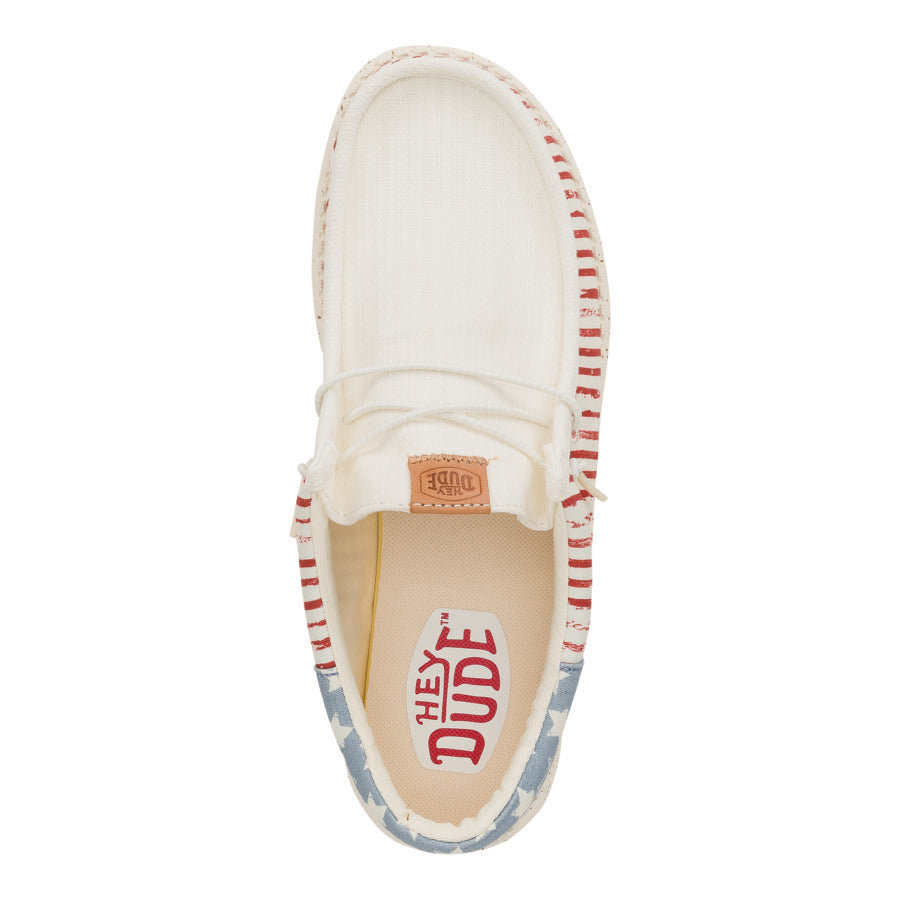 Americana Stars Sneakers with Elastic Laces & Removable Insole | Wally Funk