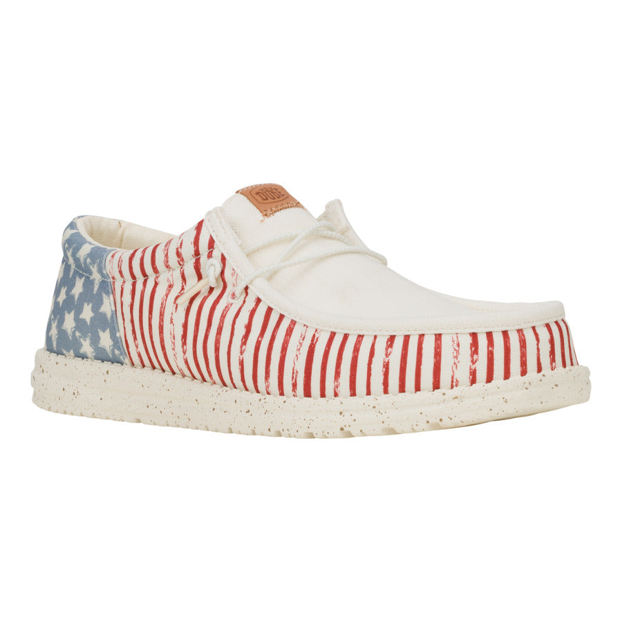 Americana Stars Sneakers with Elastic Laces & Removable Insole | Wally Funk
