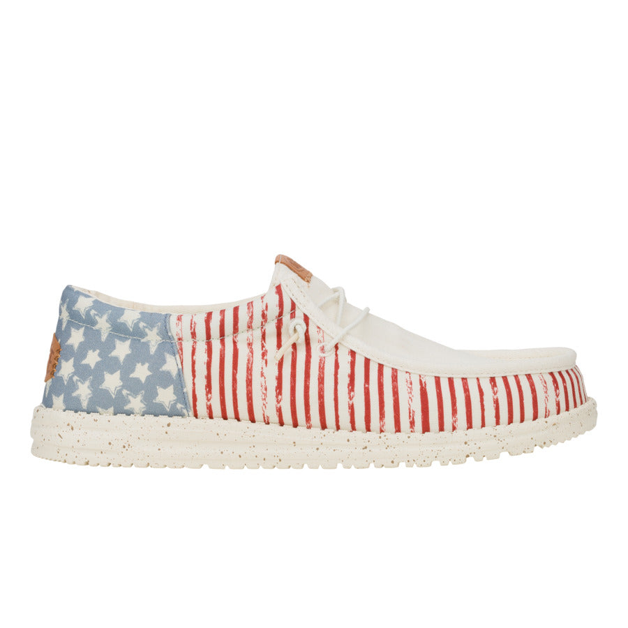 Americana Stars Sneakers with Elastic Laces & Removable Insole | Wally Funk