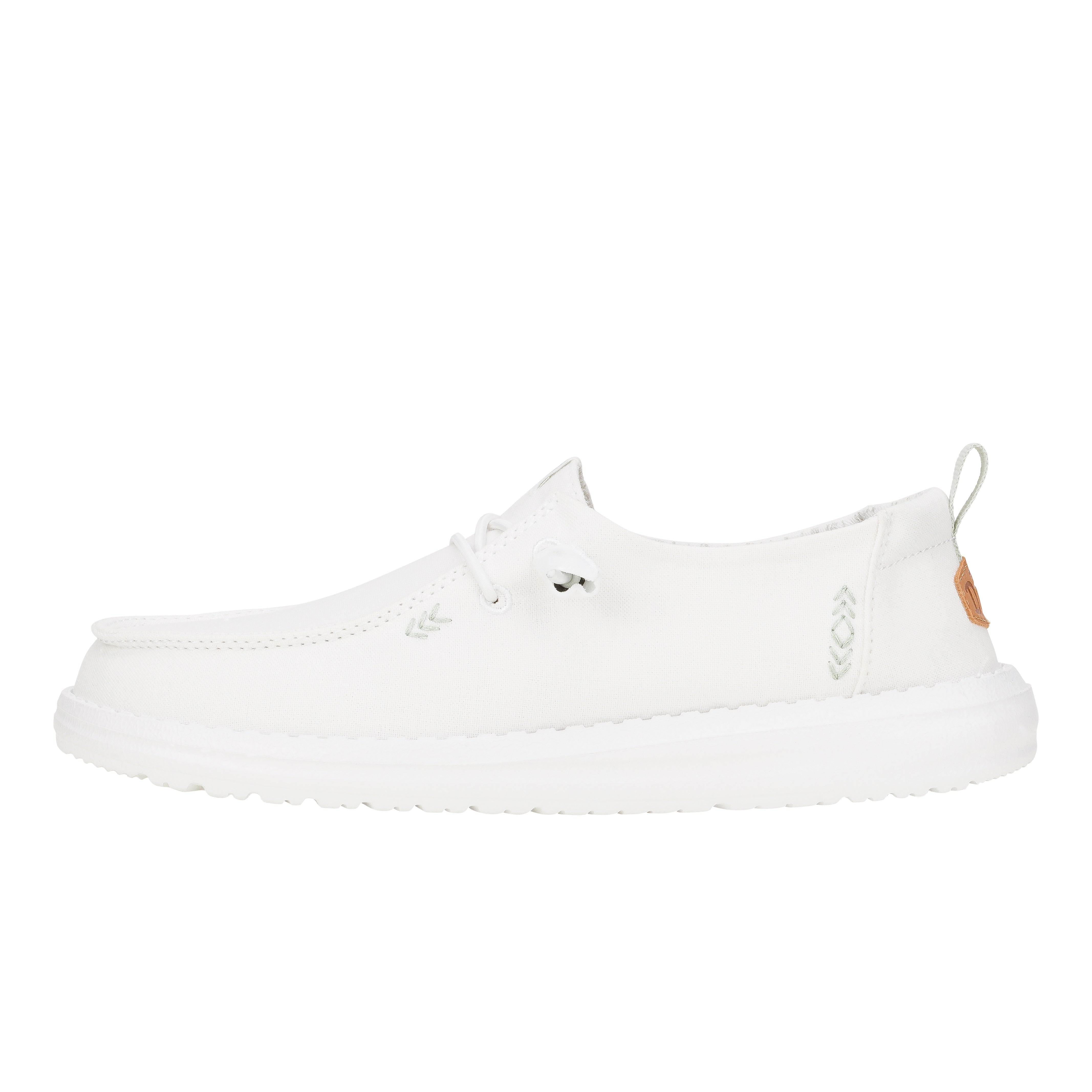 Women's Slip-On Chambray Shoes with Elastic Laces | Wendy Bright White