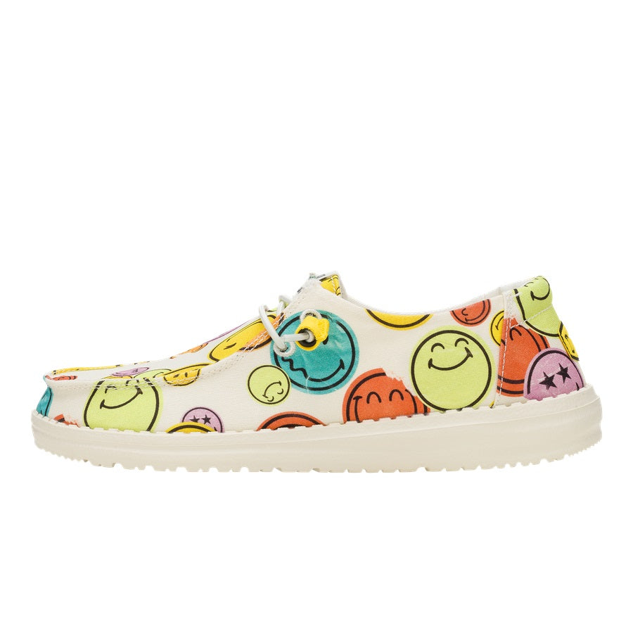 Smiley Print Casual Shoes with Comfort Insole | HEYDUDE Wendy