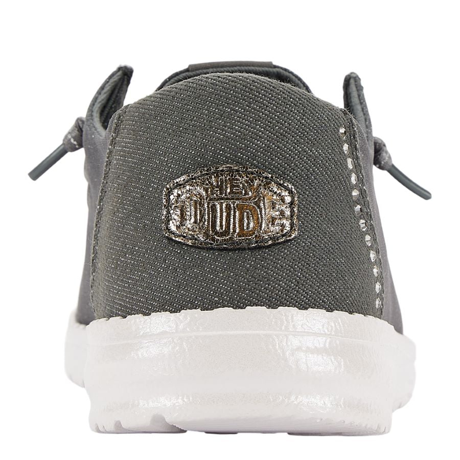 Glitter Slip-On Shoes for Travel with Rhinestone Heel | Wendy Stardust