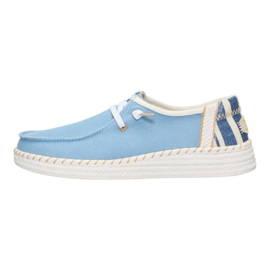 Light Blue Denim Espadrilles with Cork Footbed | Wendy