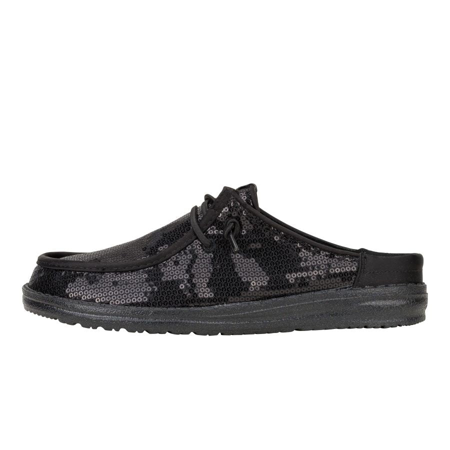 Black Sequin Slip-On Shoes for Parties & Travel | Wendy