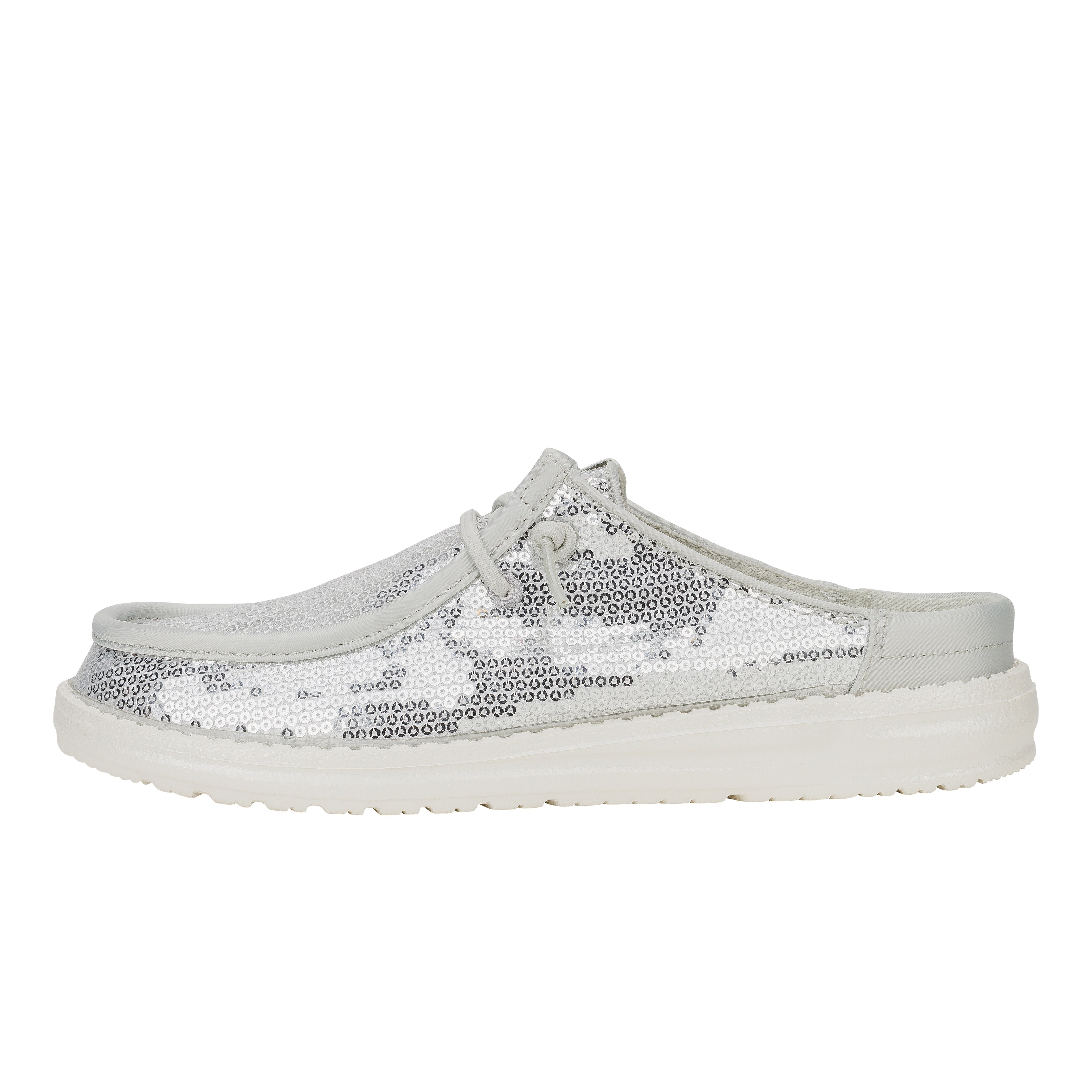 White Sequin Slip-On Shoes for Parties & Travel | Wendy