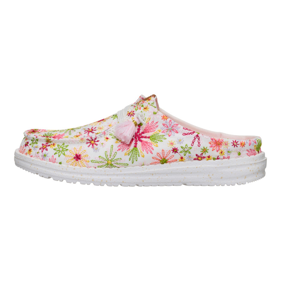 Embroidered Floral Slip-On Mules with Cushioned Insole | Wendy
