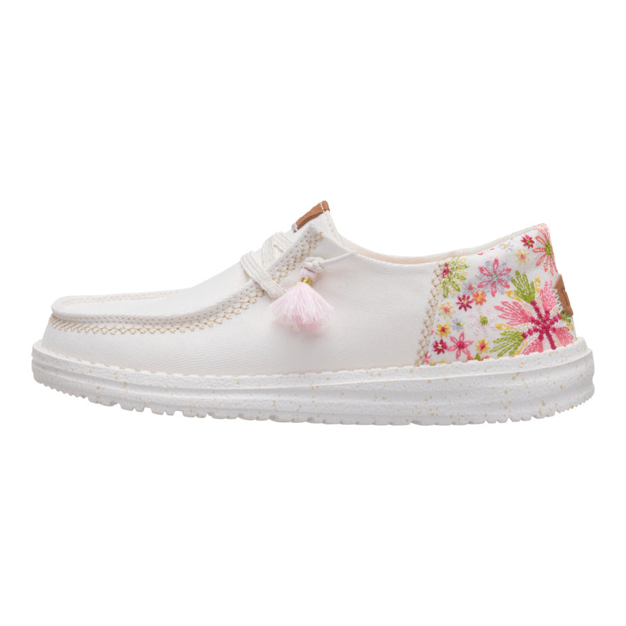 Embroidered Floral Slip-On Shoes with Tassels & Cushioned Insole | Wendy Funk