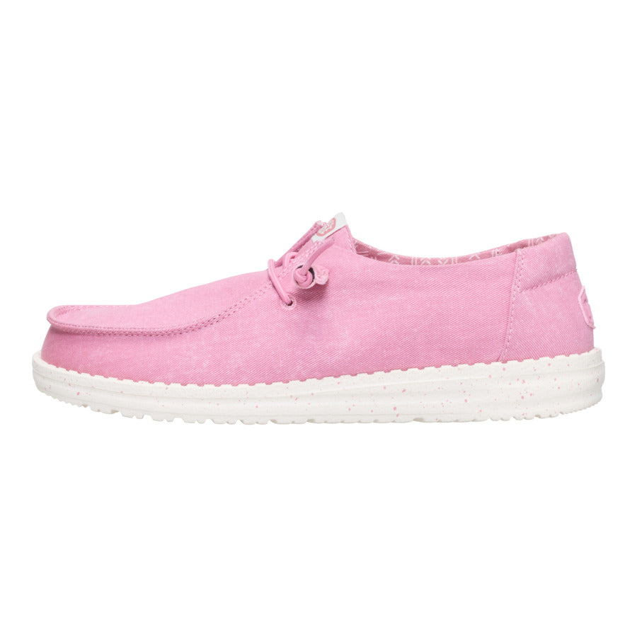 Foxglove Pink Canvas Shoes with Elastic Laces & Removable Insole | Wendy Stretch