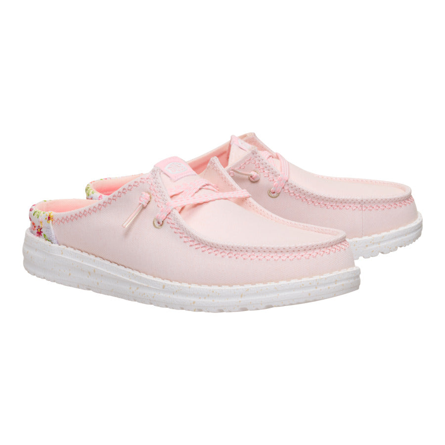 Embroidered Floral Slip-On Mules for Women | Wendy Pale Pink