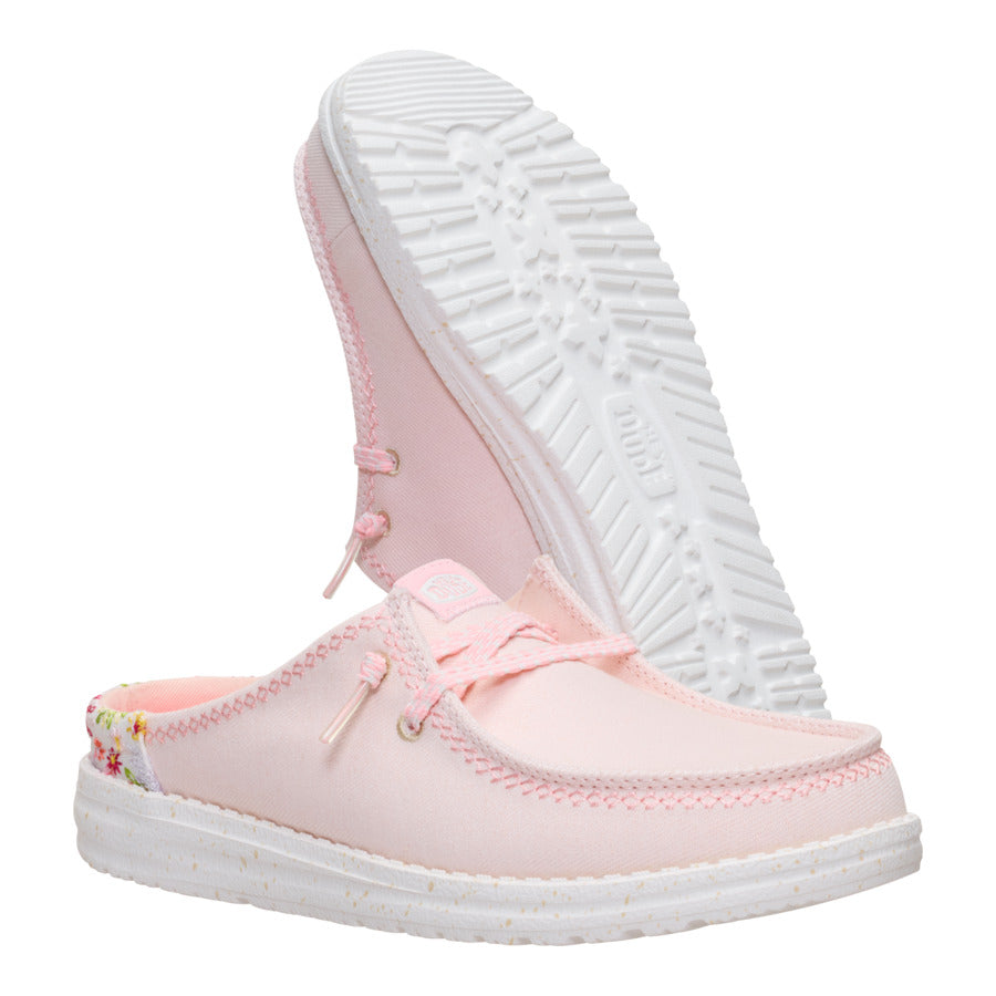 Embroidered Floral Slip-On Mules for Women | Wendy Pale Pink