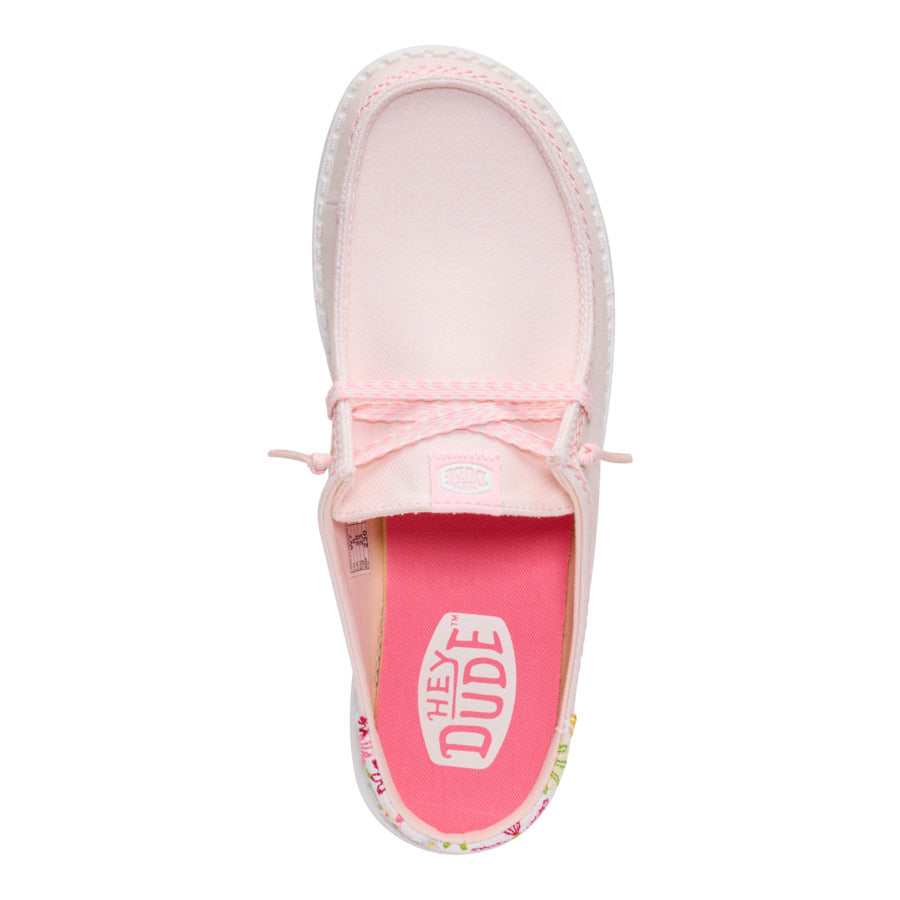 Embroidered Floral Slip-On Mules for Women | Wendy Pale Pink