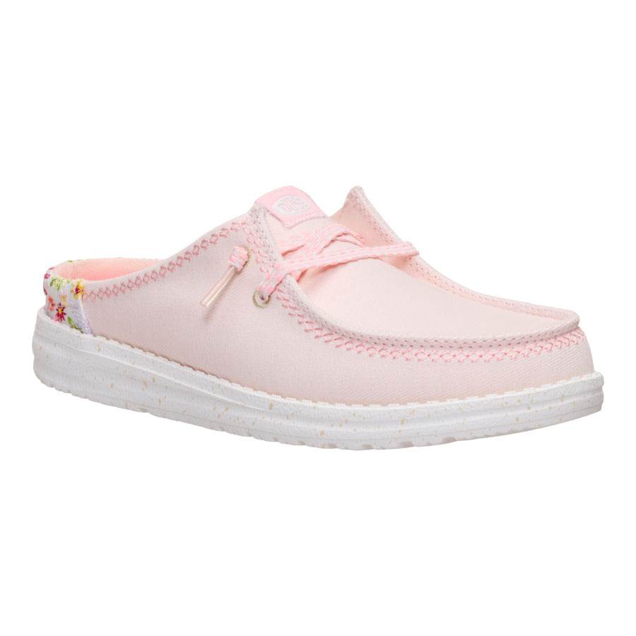 Embroidered Floral Slip-On Mules for Women | Wendy Pale Pink