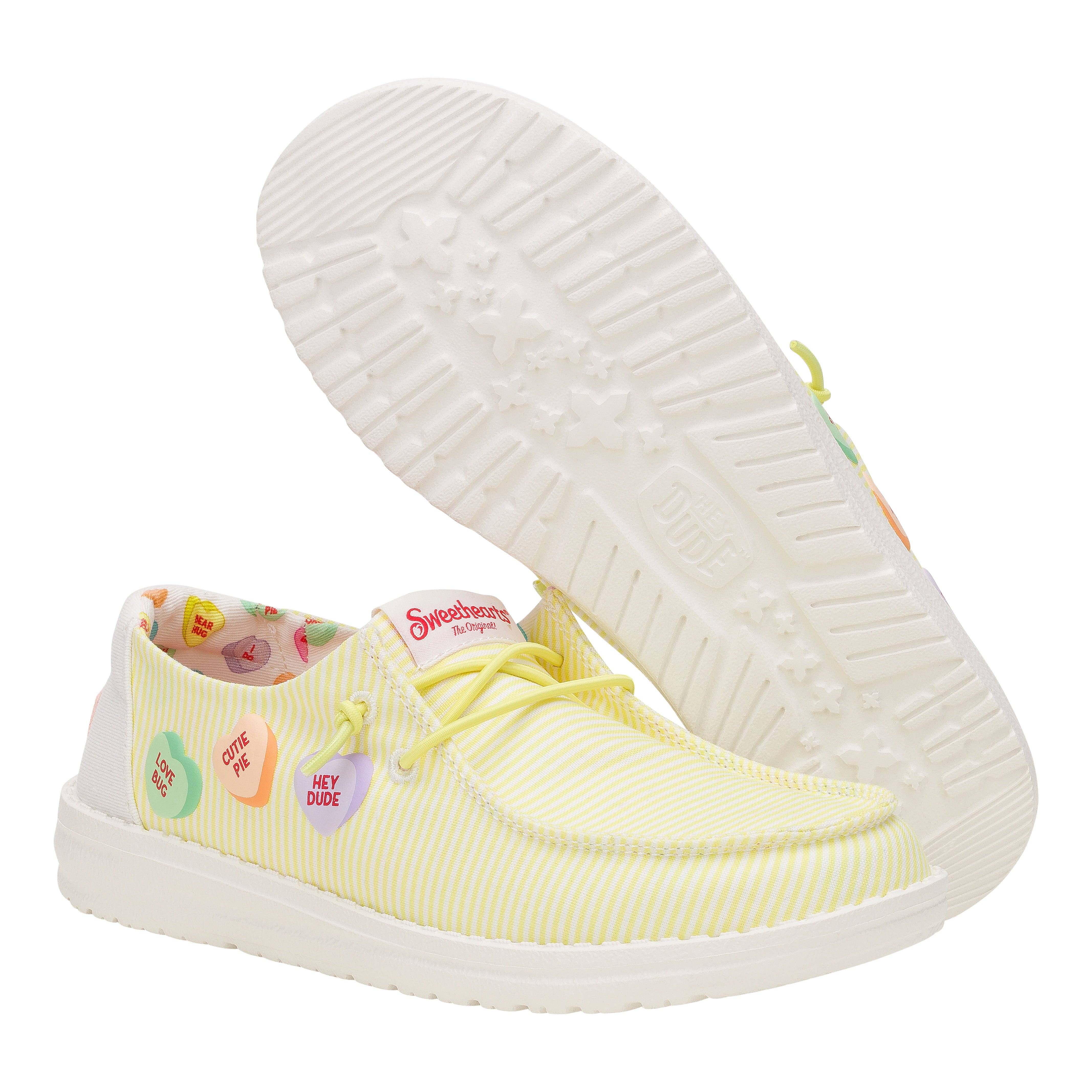 Sweethearts Yellow/Multi Slip-On Shoes | HEYDUDE Wendy x Sweethearts Collab
