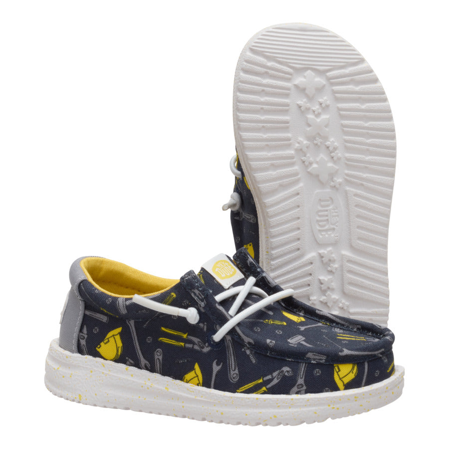 Kids' Construction Print Sneakers with Elastic Laces | Wally Toddler