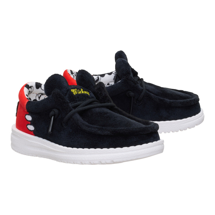 Mickey Mouse Toddler Shoes with Velvet Upper & Elastic Laces | HEYDUDE Wally