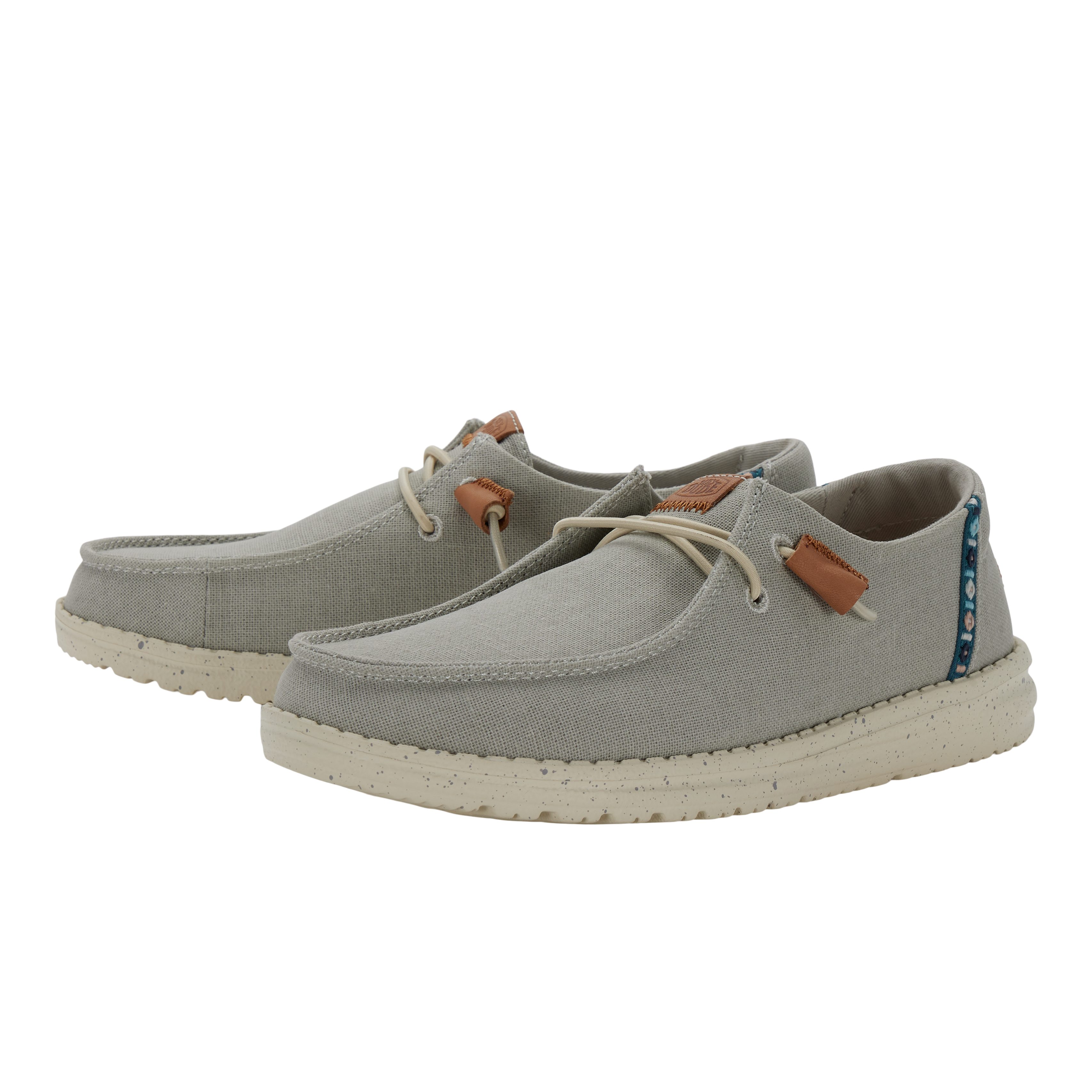 Boho Chambray Shoes with Elastic Laces & Lightweight Sole | Wendy