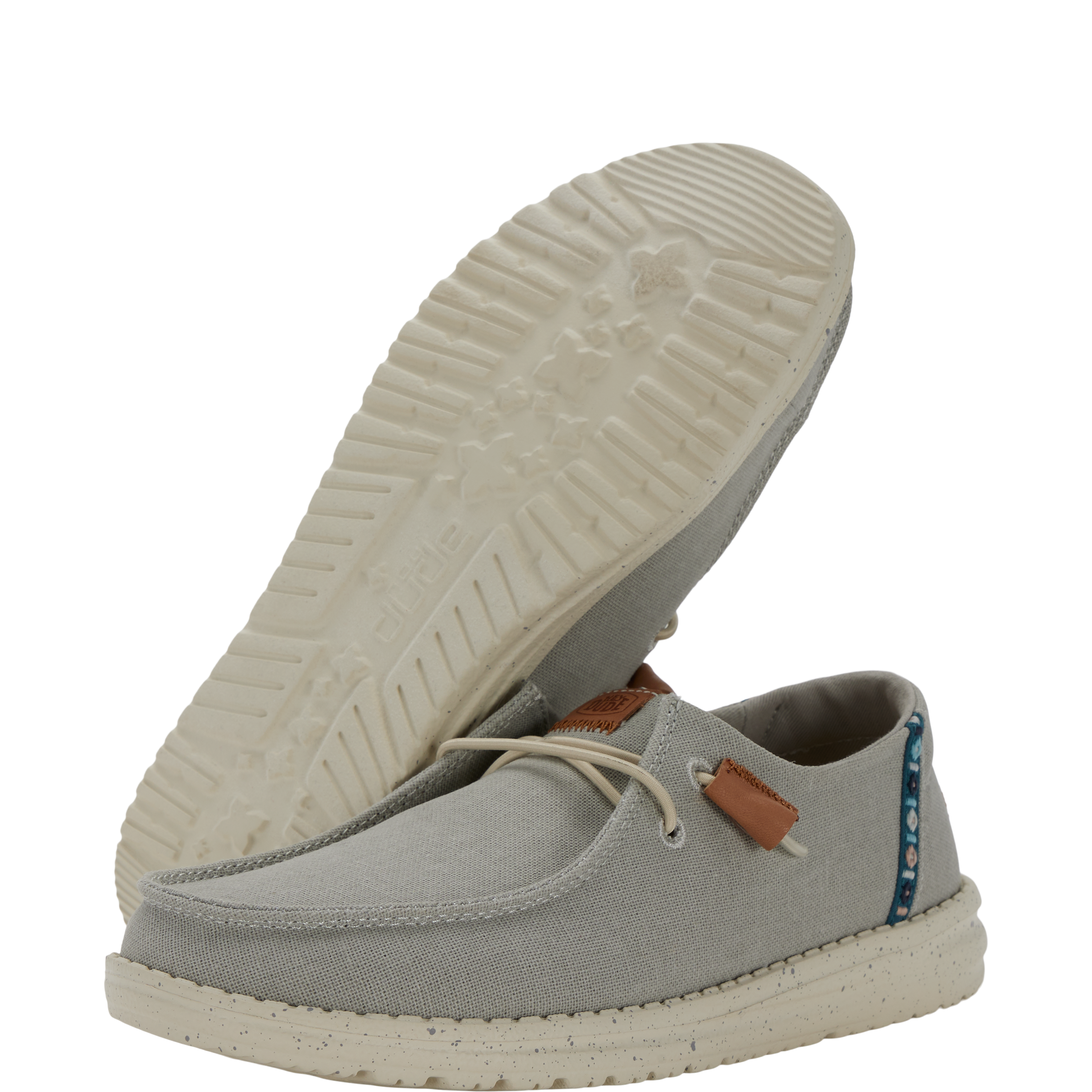 Boho Chambray Shoes with Elastic Laces & Lightweight Sole | Wendy