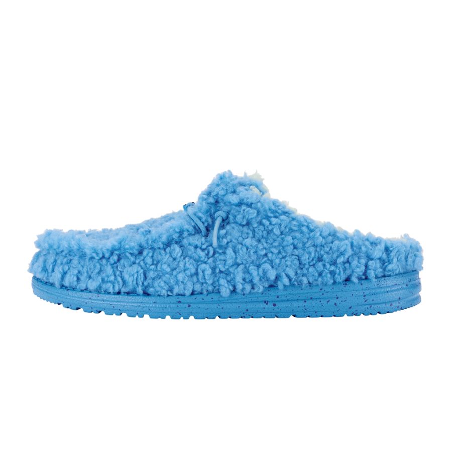 Disney Stitch Wally Slippers - Fuzzy Royal Blue Slip-On | Hey Dude