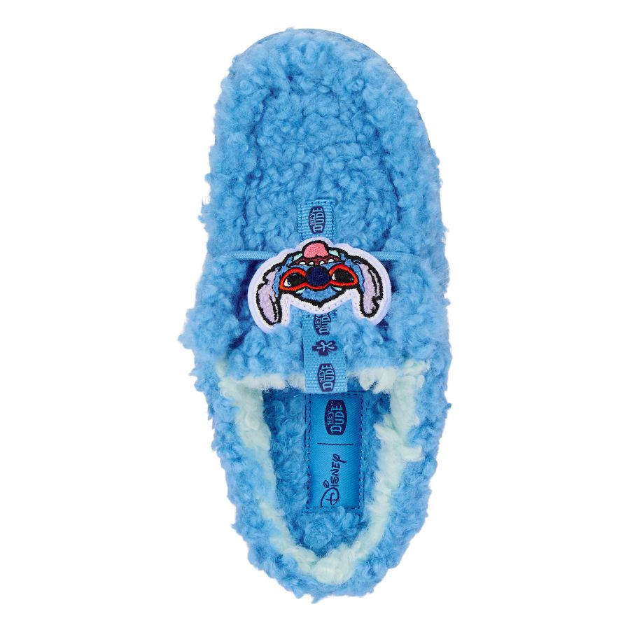 Disney Stitch Plush Youth Slippers | Royal Blue Wally Slip-Ons