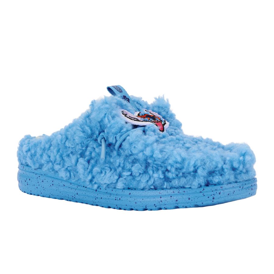Disney Stitch Plush Youth Slippers | Royal Blue Wally Slip-Ons