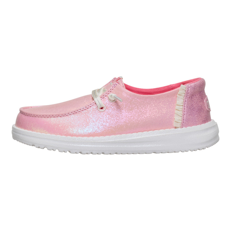 Sparkle Pink Girls' Shoes with Elastic Laces & Ruffles | Wendy Youth
