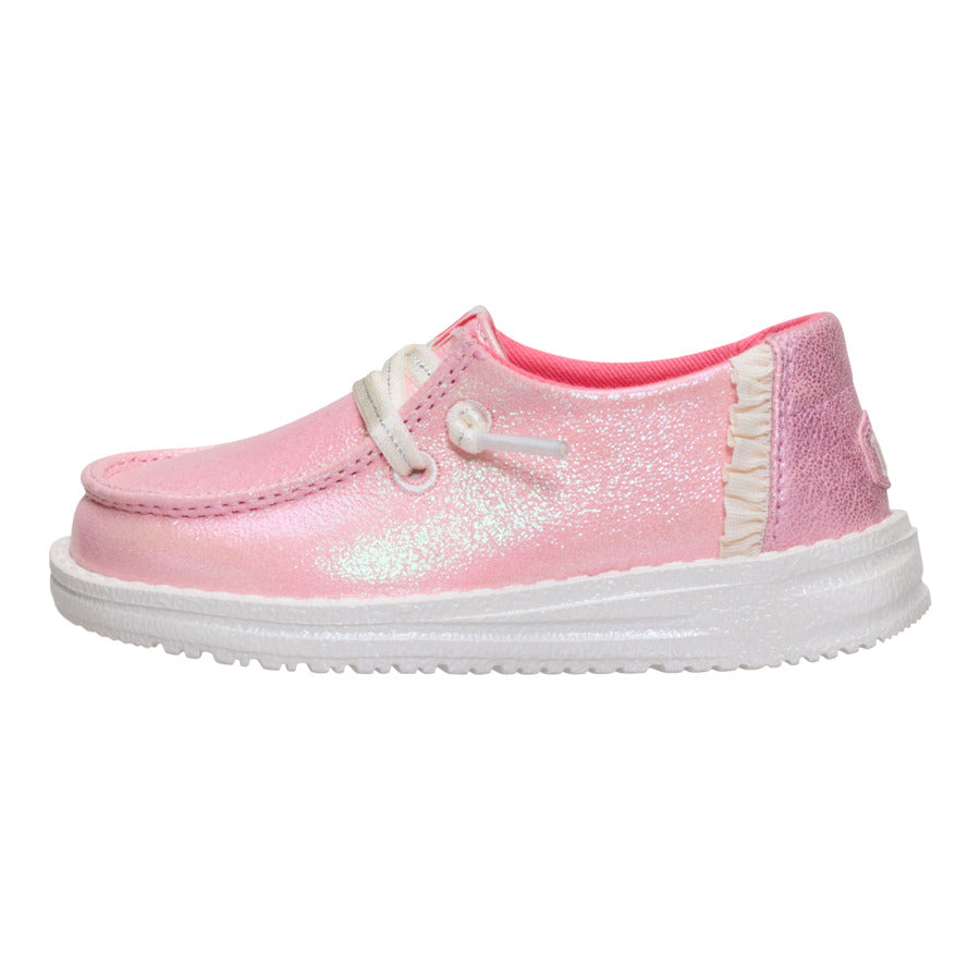 Sparkle Pink Toddler Shoes with Elastic Laces | Wendy Dazzling