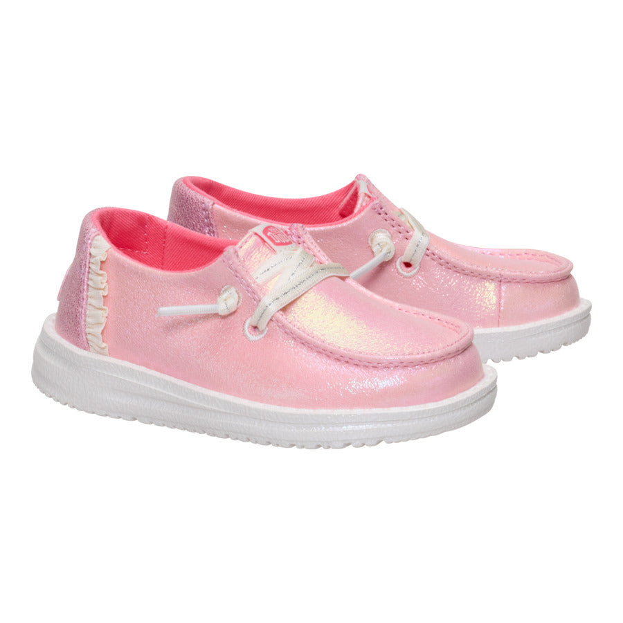 Sparkle Pink Toddler Shoes with Elastic Laces | Wendy Dazzling