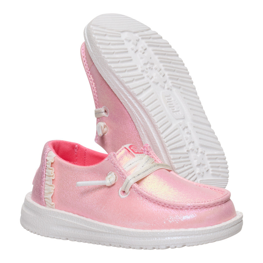 Sparkle Pink Toddler Shoes with Elastic Laces | Wendy Dazzling