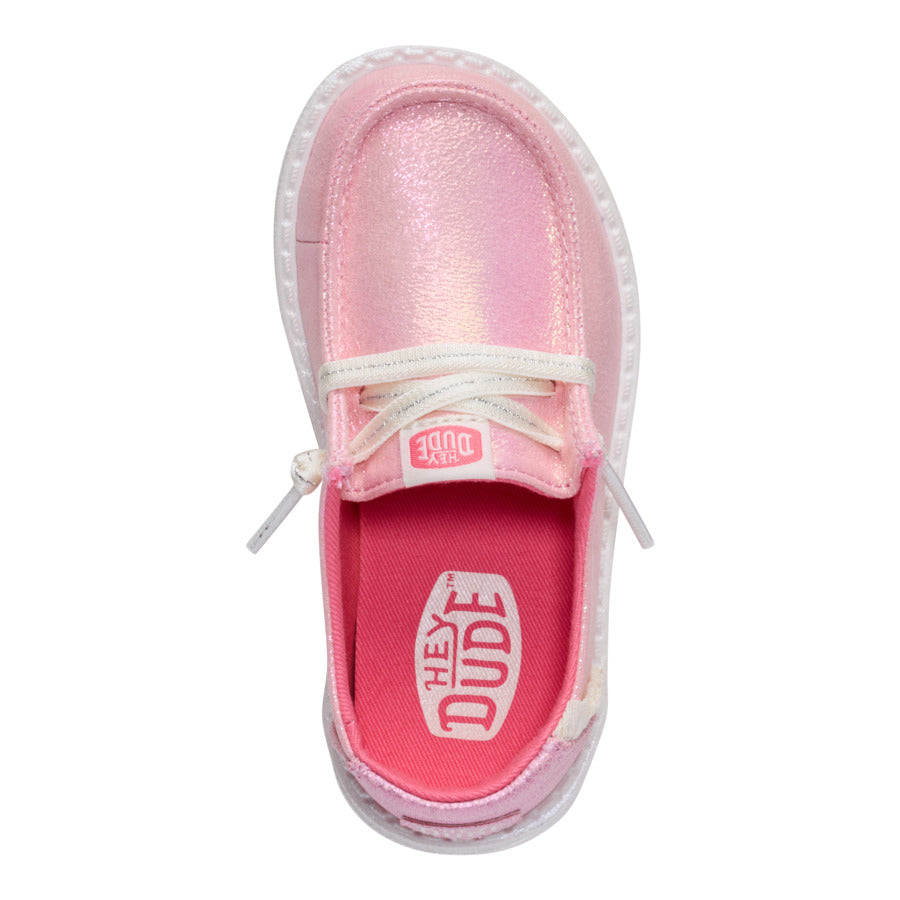 Sparkle Pink Toddler Shoes with Elastic Laces | Wendy Dazzling