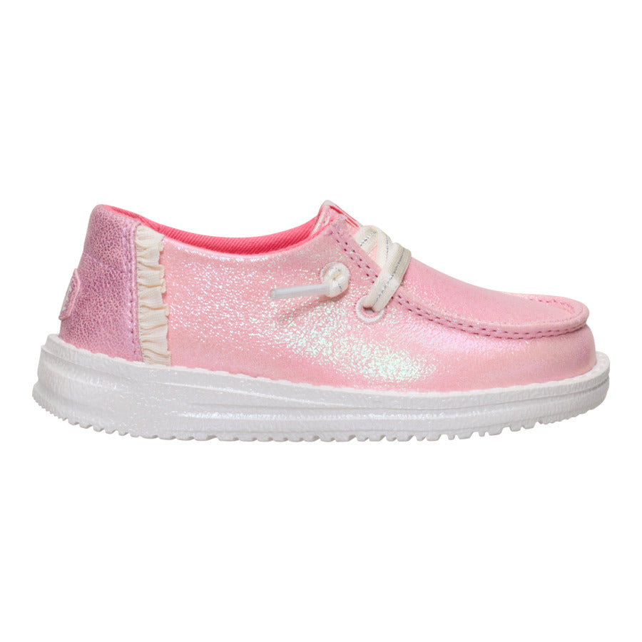 Sparkle Pink Toddler Shoes with Elastic Laces | Wendy Dazzling